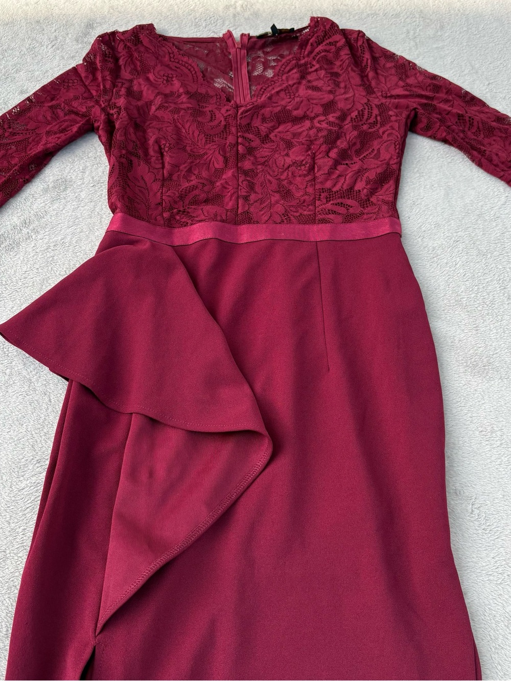 Missmay Retro Gorgeous City Burgundy Dress Lace upper Womens Medium